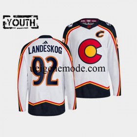 Kinder Colorado Avalanche Eishockey Trikot Gabriel Landeskog 92 Adidas 2022-2023 Reverse Retro Weiß Authentic